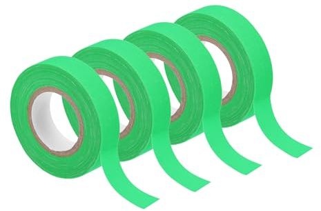 sourcing map 4 Rollos de Cinta Adhesiva de Tela de Gaffers Neon, 0.6 pulgadas x 32.8 pies Cinta que Brilla en la Oscuridad Cinta Adhesiva Fluorescente Luz Negra, Verde
