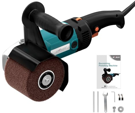 Surface Conditioning Tool 1400W, Burnishing Polishing Machine with 8 Variable Speed, Electric Handheld Stainless Steel Polisher Set, Metal Burnishing Machine Kit with Burnishing Wheel, Blue