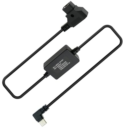 Uonecn Dtap zu rechtem Winkel USB-C Typ-C PD Ladegerät Schnelles Ladekabel für Kameras Transmitter Power Flexibles Kabel zu D tap Geregelter 5V | 9V| 12V Ausgang 45cm | 18inch