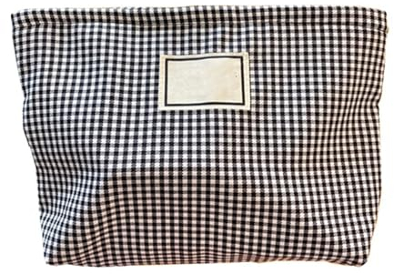 Borsa per Trucchi da Donna a Quadretti Bianchi e Neri, Borse per Cosmetici Portatili, Borsa per Trucchi da Viaggio Borsa per Trucchi in Tela di Grande Capacità, Custodia per Cosmetici Scozzese