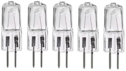 LEDLOCLB 5 Pièces Ampoule Halogène GY6.35 12V 100W Pour Lampe De Microscope De Projecteur Perles De Filament De Tungstène Halogène Lumière Blanche Chaude,GY6.35 Base,12V-100W
