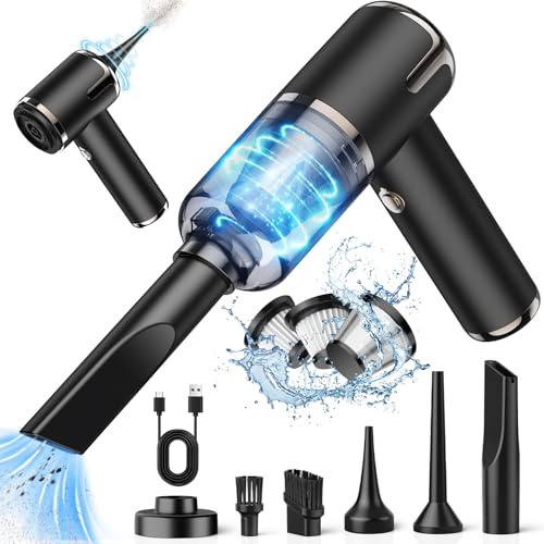 HAPPHOOH Aspirabriciole Senza Fili Mini Aspirapolvere Auto, Aspirapolvere Portatile Multifunzione per Auto