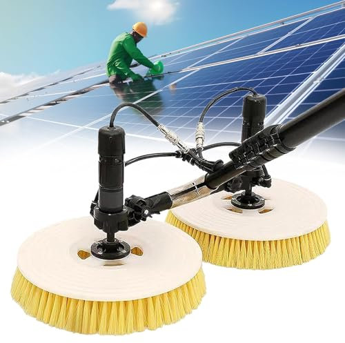 Eastnmythet 110V-240V Electric Water Spray Cleaning Tool, 3.5m/5.5m/7.5m Solar Panel Cleaning Brush Robot with Telescopic Rod,Mains Electricity-5.5m/18ft