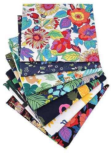 BrightGlow 7 Stück 25 * 20cm Baumwollstoff Stoffpakete 100% Baumwolle Quiltingstoff Bündel ZUN Nähen DIY Handwerk Patchwork Stoffe Baumwolltuch Quilting Stoffreste Bunte Blumen
