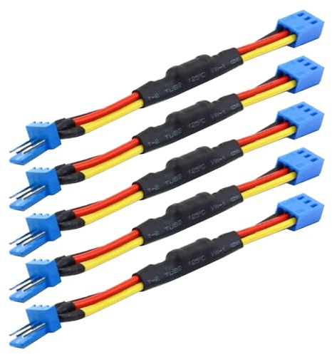 BFLKY 12 cm CPU-Lüfter, Geräuschwiderstand, Kabel, Geschwindigkeitsreduzierer, 3-poliger Stecker auf Buchse, Anschluss für PC für Gehäuselüfter, 5 Stück