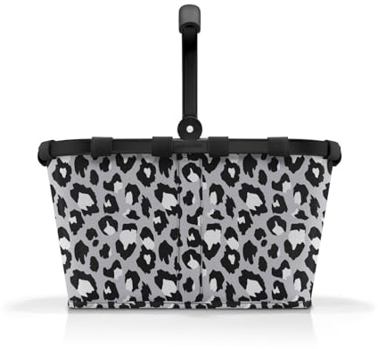 reisenthel carrybag – stabil shoppingkorg med gott om lagringsutrymme och praktisk innerficka – elegant och vattenavvisande design, Frame Leo Nero, Shoppingkorg
