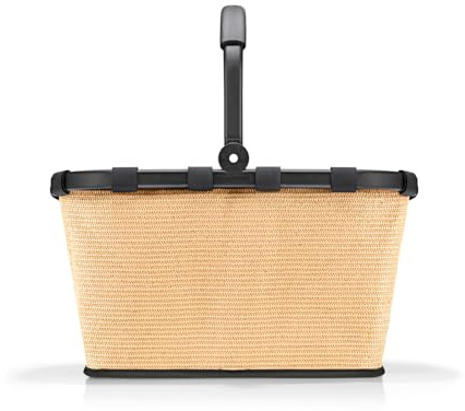 reisenthel carrybag frame raffia black – Stabiler Einkaufskorb mit viel Stauraum und praktischer Innentasche – Elegantes und wasserabweisendes Design