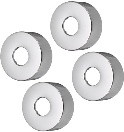 sourcing map 4pcs Shower Arm Flange 66mm/2.6 OD Escutcheon Plate Stainless Steel Round Plumbing Cover Plates for 25mm/1 Dia Water Pipe Faucet Home Decoration Accessories, Silver Tone