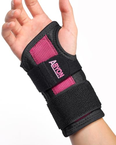 ABYON Wrist Brace with Removable Aluminum Splint & 2 Stabilizers | Adjustable Wrist Support for Carpal Tunnel Syndrome, Arthritis & Tendonitis, Wearable Day & Night, Left & Right Hand