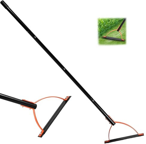 Frusta per erba con lama seghettata in acciaio a doppio taglio, tagliaerba manuale con manico da 76,2 cm, strumento manuale per tagliare erbacce troppo cresciute in trincee di campo da cortile