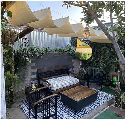 Toldo retráctil ondulado, 90 % de protección UV para patio, jardín, terraza y pérgola, fácil de instalar, tamaño grande (2,8 x 18 m (ancho x largo x ancho x largo)