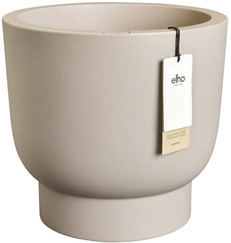 elho amber grail 58cm flower pot - Balanced Beige | Ø 58 x H 55 cm | Suitable for Indoor & Outdoor Use | 100% Recycled Plastic
