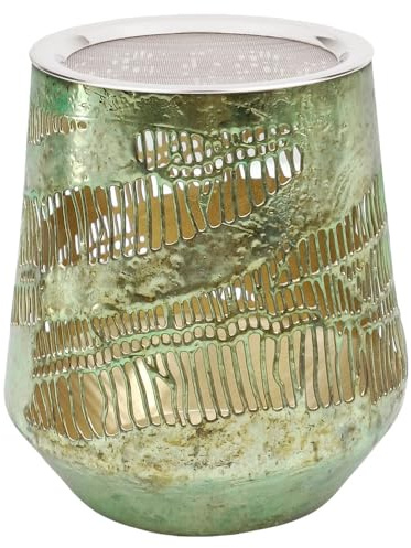 Bitto Weihrauchbrenner und Windlicht Elara Shiny Green, H: 10cm – Räuchergefäß aus Metall mit Edelstahlsieb