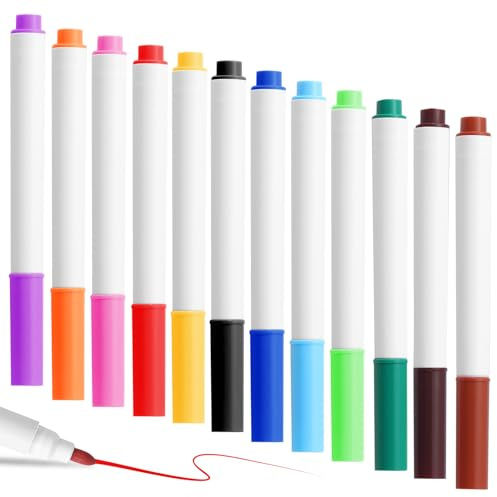 HAVIRI 12 Stücke Abwischbare Neon Marker Für LED Schreibtafeln Und Acryl Boards - Dry Erase Marker Maltafel Kinder Leuchtstifte für Zeichnen Basteln
