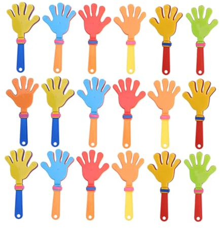 LIFKOME Battimani Rumorosi in Plastica per Feste e Tifo, Giocattoli Colorati per Ragazzo Ragazza e Adulti, 25 Pezzi Leggeri Manico Ergonomico per Eventi Sportivi e Celebrazioni