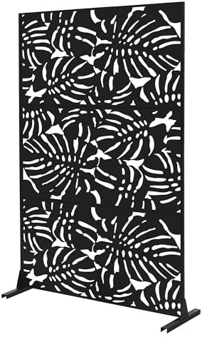 ML-Design Brise-Vue Métallique Roma 120x180cm en Acier, Modèle Autoportant à 3 Panneaux Extensible avec Supports, Paravent Décoratif Élégant, Résistant aux Intempéries pour Jardin, Balcon ou Terrasse