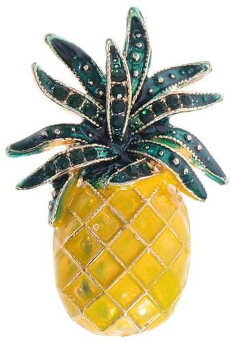 Ananas Brosche für Damen, Sommerlich Elegant, Legierung, Gelb | Fruchtschmuck für Kleidung und Taschen, Temperamentvoller Stil, Passende Akzentnadel, für Frauen