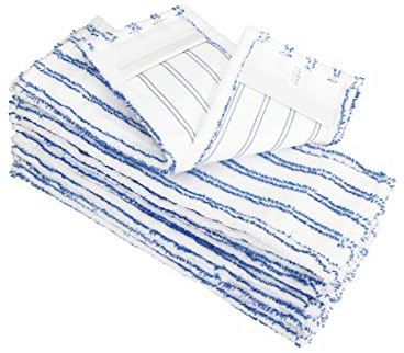 HELOME 10x Profi Microfaser-Möppe für Gewerbetreibende - Wischmöppe für 50cm Mopphalter - Wischbezüge mit Abrasivstreifen - Professionelle Taschenbezüge - auch als 100er-Pack wählbar