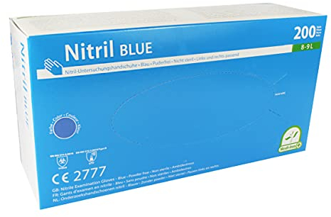Medi-Inn Nitril blue Einmalhandschuhe Big Box puderfrei blau (3 x 200 = 600 Stück, Größe L)
