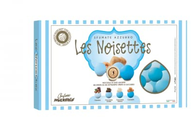 Confetti Maxtris di NOCCIOLA tostata Les Noisettes Azzurro (4 Gusti), Assortito, 1000 Grammo
