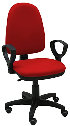 La Silla de Claudia | Silla Escritorio Ergonomica Torino | Ideal para Oficina | Respaldo Ajustable en Altura, Inclinación y Profundidad | Asiento Regulable en Altura (Rojo, con Brazos Fijos)