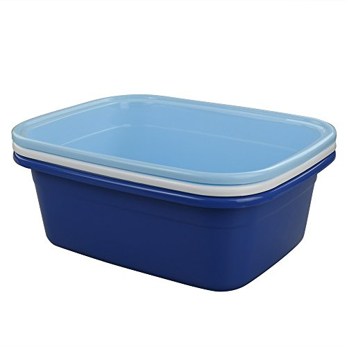 Fosly Rechteckige Spülschüssel, Waschschüssel, Kunststoff, 3 Stück Plastikschüssel