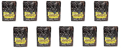 10 Packs Dragon Shield Matte Mini Japanese Black 60 ct Card Sleeves Display Case
