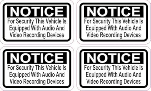 StickerTalk Notice Audio and Video Recording Vinyl Stickers, 2.5 inches by 1.5 inches