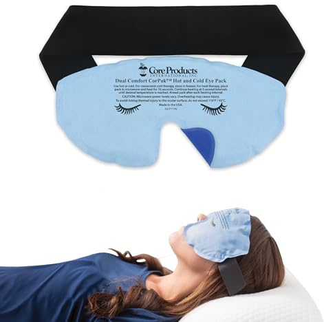 Core Products Dual Comfort Migraine CorPak Hot Cold Therapy, Eye Mask Compress, No Frost, Includes Strap