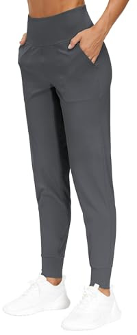 THE GYM PEOPLE Jogginghose Damen Sporthose Lang Yoga Hosen Leichte Sportleggings High Waist Freizeithose für Fitness, Wandern, Laufen/Dunkelgrau/M