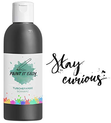 PAINT IT EASY Tusche/ART-Ink für Schule, Hobby & Kunst, 250ml, Schwarz