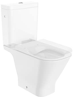 Roca,The Gap,SQUARE - Taza Rimless con salida dual para inodoro de tanque bajo,Blanco,365mm x 650mm x 790mm,A342479000