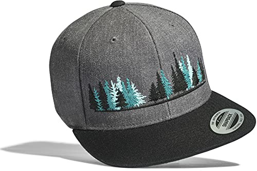 Baddery Outdoor Flexfit Snapback Cap - „Woodlands“ - Bestickte Kappe | Bestickte Kappe für Herren & Damen - Wandern & Klettern