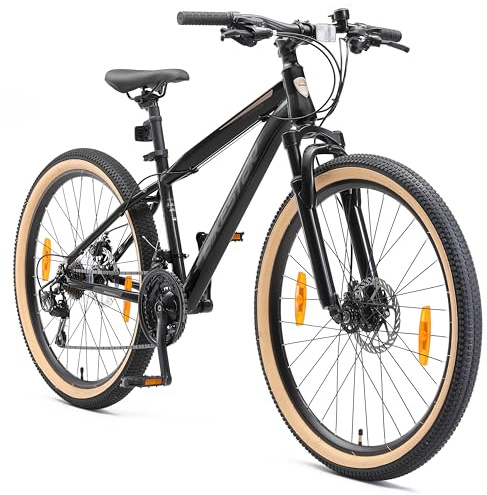 BIKESTAR Hardtail Mountainbike Shimano 21 Gang Schaltung, Scheibenbremse 26 Zoll Reifen | 15 Zoll Rahmen MTB | Schwarz