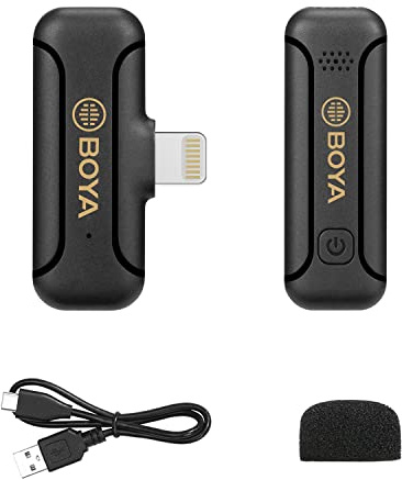 Boya Wireless Lavalier-Mikrofon für iPhone 14 iPad Vlog, BY-WM3T2 D1 Wireless Handheld-Mikrofonsystem für die Aufnahme, Live-Stream, YouTube, Tiktok, Facebook, Rauschreduktion automatisch-sync