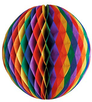 Papstar Rainbow Wabenball, Schwer Entflammbar, 30cm Durchmesser
