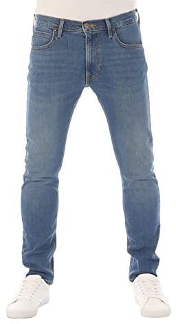 Lee Luke Herrjeans, slim fit stretchjeans, designerbyxor bomull denim 39/40 (40/41/42, 42/43, 43/44, 44/46, 46/48), Begagnad blå (Lss2hdpd3), 30W x 32L