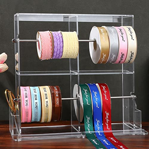 Geschenkband Regal, Schleifenband Halter Klarer Acryl-Farbbandhalter Für Den Tisch, Thermo-Etikettenspender Für Mehrere Rollen, Farbbandspulenständer Für Bastelzimmer/Geschenkverpackungen ( Color : 41