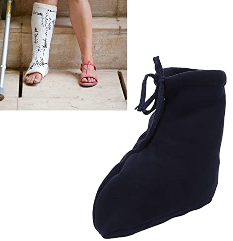 Männer Frauen Schutz Weiche Gipssocke Dicker Weißer Plüsch Fuß Gipssocke Verstellbarer Fußwärmer Schutz Gipszehensockenüberzug, Gipssocke Zehenschutz Socke für Fuß Knöchel Gips (XL)