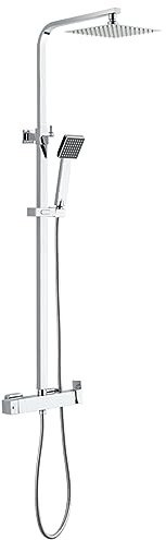 Cofan Duschsäule mit Einhebelmischer | quadratisches Kopfdesign | Höhenverstellbar
