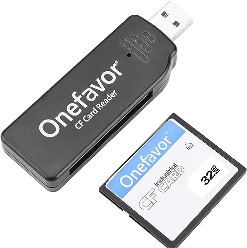 Onefavor Lector de Tarjetas de Memoria USB CF (con Tarjeta CF 32M)