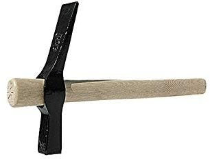 La zappa Marteau maçon avec tête en acier et poignée en bois peint 500 gr