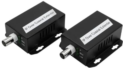 Dormstop Red IP Negro A Extensión Coaxial, Transferencia de Transmisión por Cable de Red a Línea Coaxial, Conjunto de Convertidores Ethernet 500 M para CCTV, 500425344