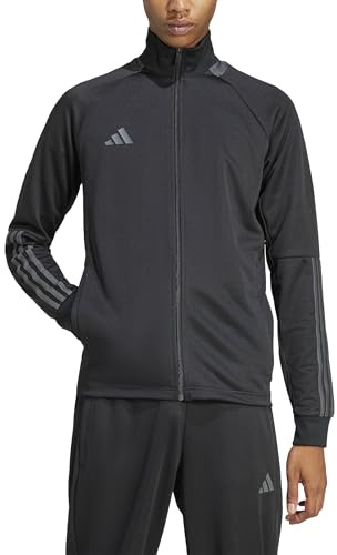 adidas Men's Sereno Cut 3-Stripes Slim Track Sportswear Jacket, Black/Grey, Small