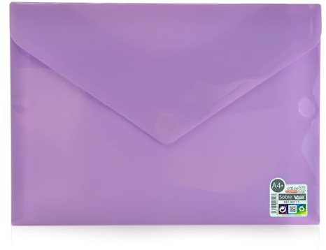 Office Box, V-Lock Dokumentenmappe mit Reißverschluss, Format A4+, sehr glänzend, mit Soft-Touch-Finish, hergestellt aus 100 % Eco Polypropylen von Colorline. (A4+, Violett)