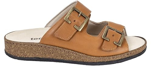 EXTRO STYLE - Ciabatte Ortopediche Donna Tecnica Adele - Traspiranti, Antibatteriche e Ipoallergeniche - Sandali con Plantare Estraibile e Suola Antiscivolo - Made in Italy - (Marrone Sudan, 41)