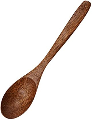 HPTHLY Cucharadas Cuchara de Madera, Cuchara de Madera, Cuchara pequeña, Cuchara para Miel, Mango Largo de Madera, Cuchara para Comer, Cuchara de arroz para el hogar, Paquete de,