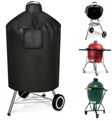 Grill Cover for Large Green Egg, Outdoor Cover with Durable & Water Resistant Fabric Premium Ceramic Grill Cover (Black, X-Large)