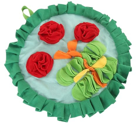 Schnüffelmatte für Kaninchen mit Drei Roten Blumenmuster, Interaktive Futtermatte für Haustiere, Aktivitäten Im Innen- und Außenbereich