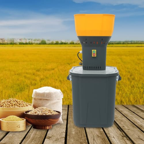 WindWilder Elektrische Getreidemühle mit 5 Siebe, 1,3 kW 45L Getreidemühle Mühle 19000 RPM, Getreidemühle Elektrisch für Getreide Mais Getreide Weizen Futtermittel Mühle, 400kg/H (45L, 37x37x85cm)